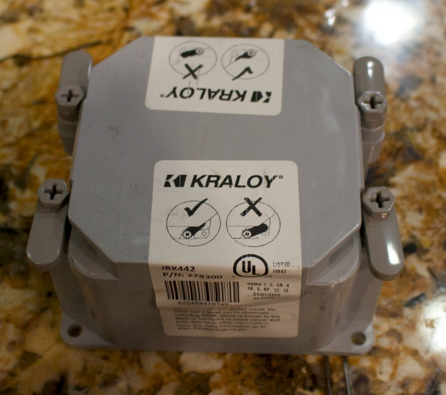KRALOY JBX442 4X4X2 PVC Junction Box NEMA 3R