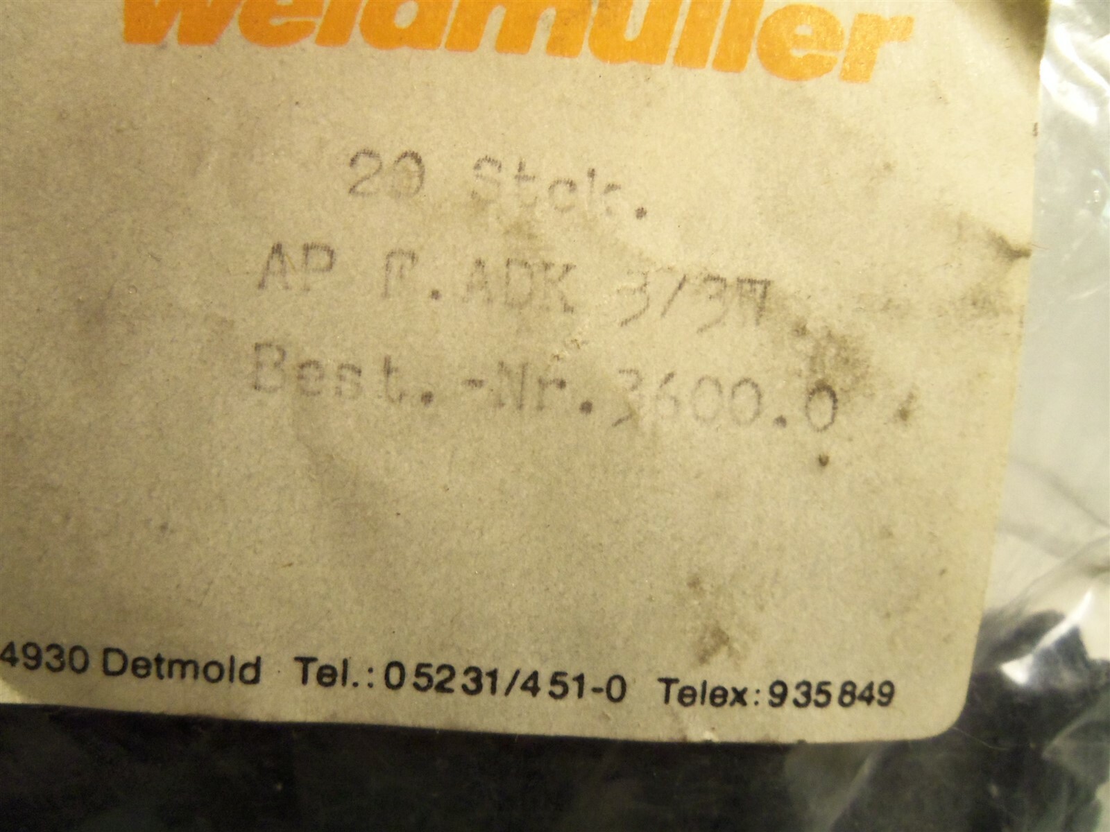 NEW Weidmuller AP F ADK 3/37 3600.0 *FREE SHIPPING*