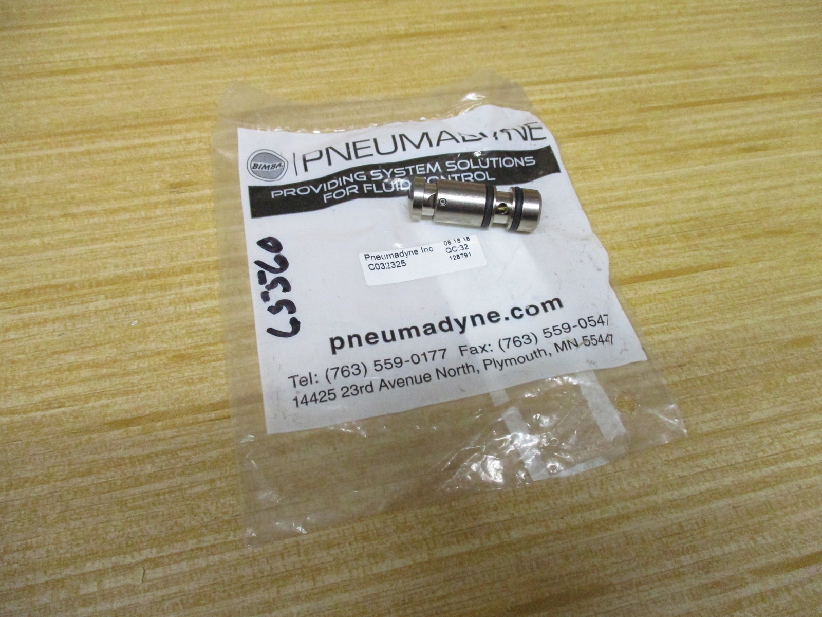 Pneumadyne C032325 Push Button Cartridge Valve