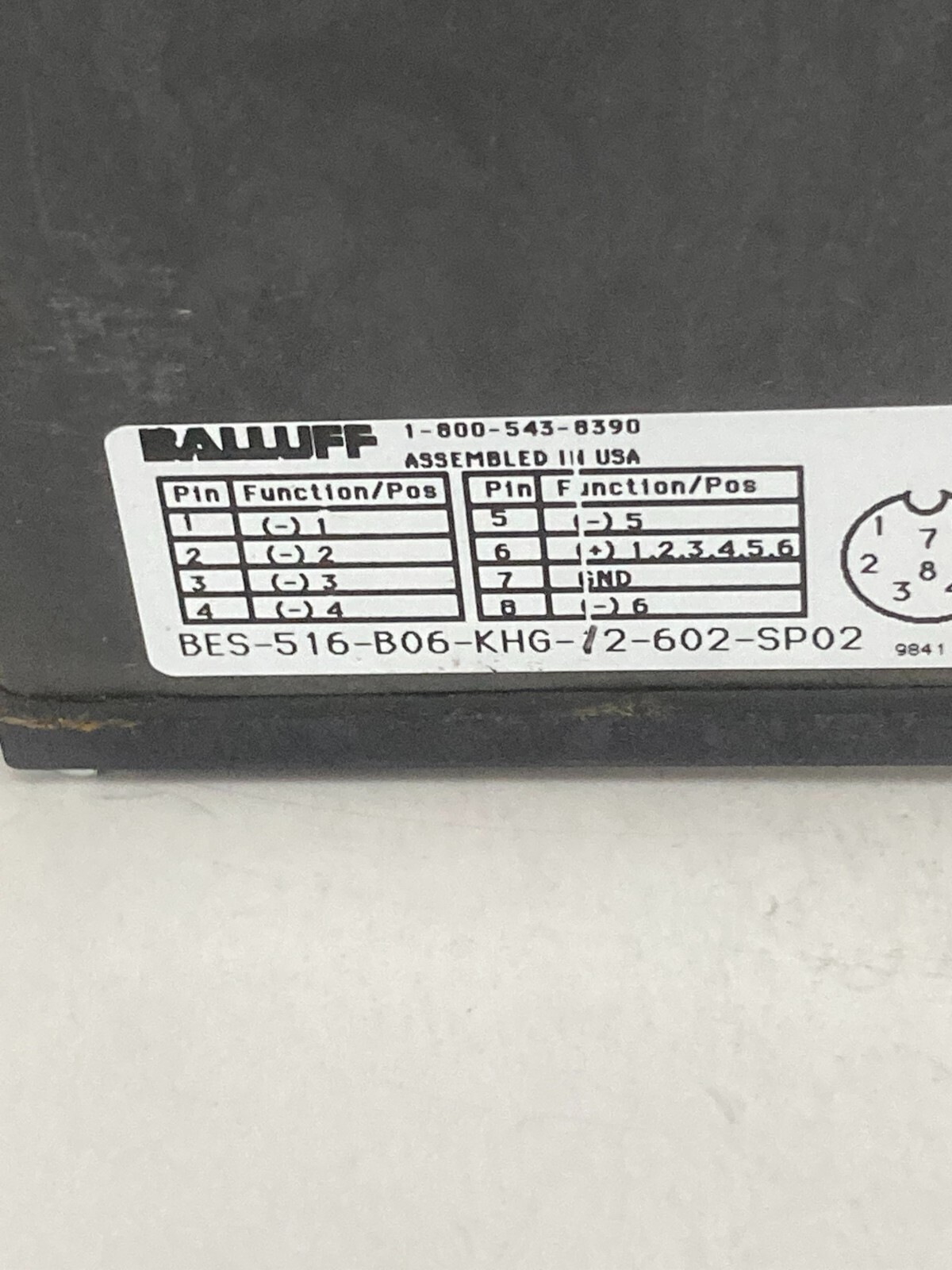 BALLUFF BES-516-B06-KHG PROXIMITY INDUCTIVE SENSOR 8 PIN 6 PLUNGER NIB