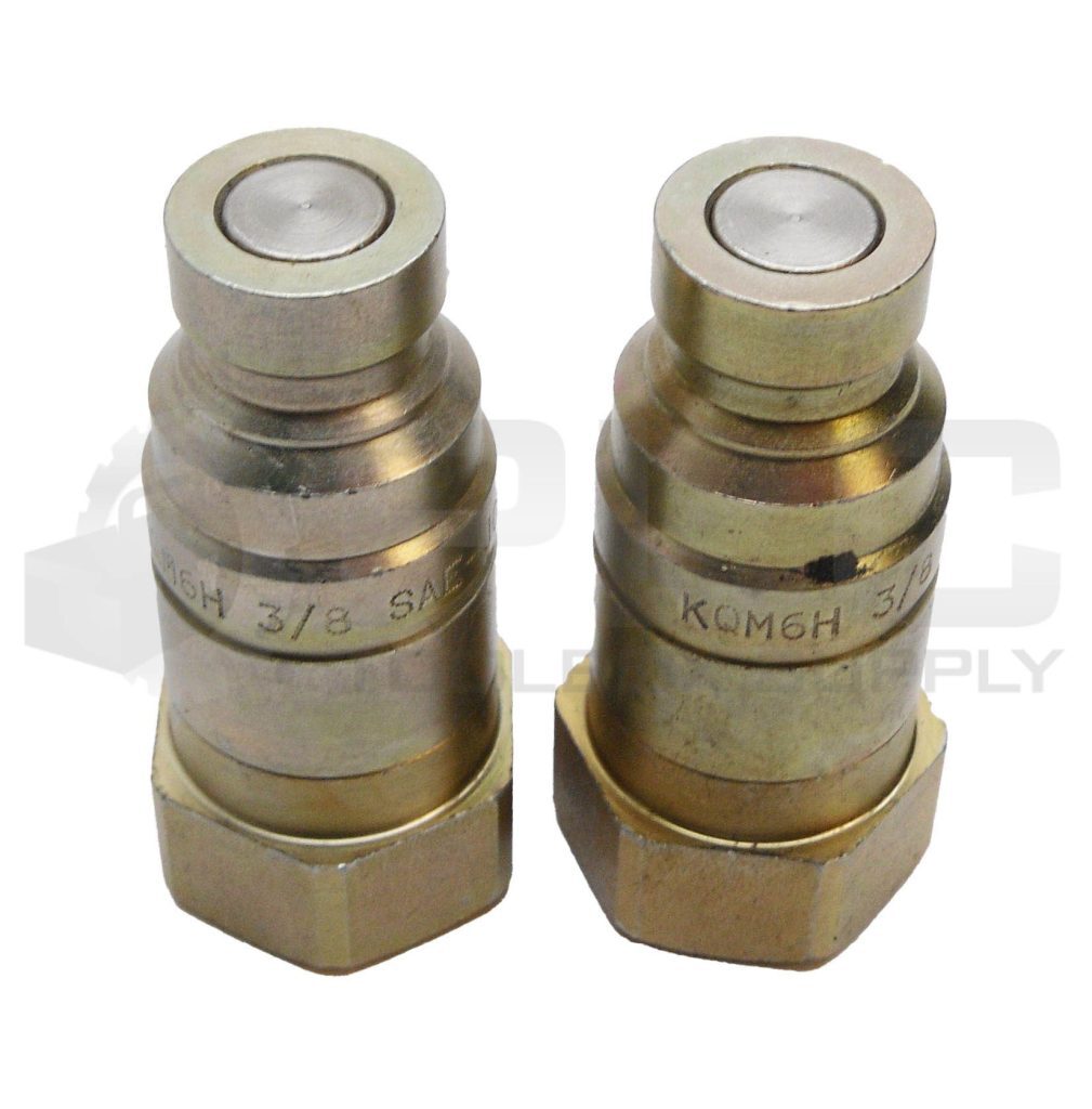 LOT OF 2 NEW KQM6H FLAT FACE COUPLER 3/8″ SAE-J02