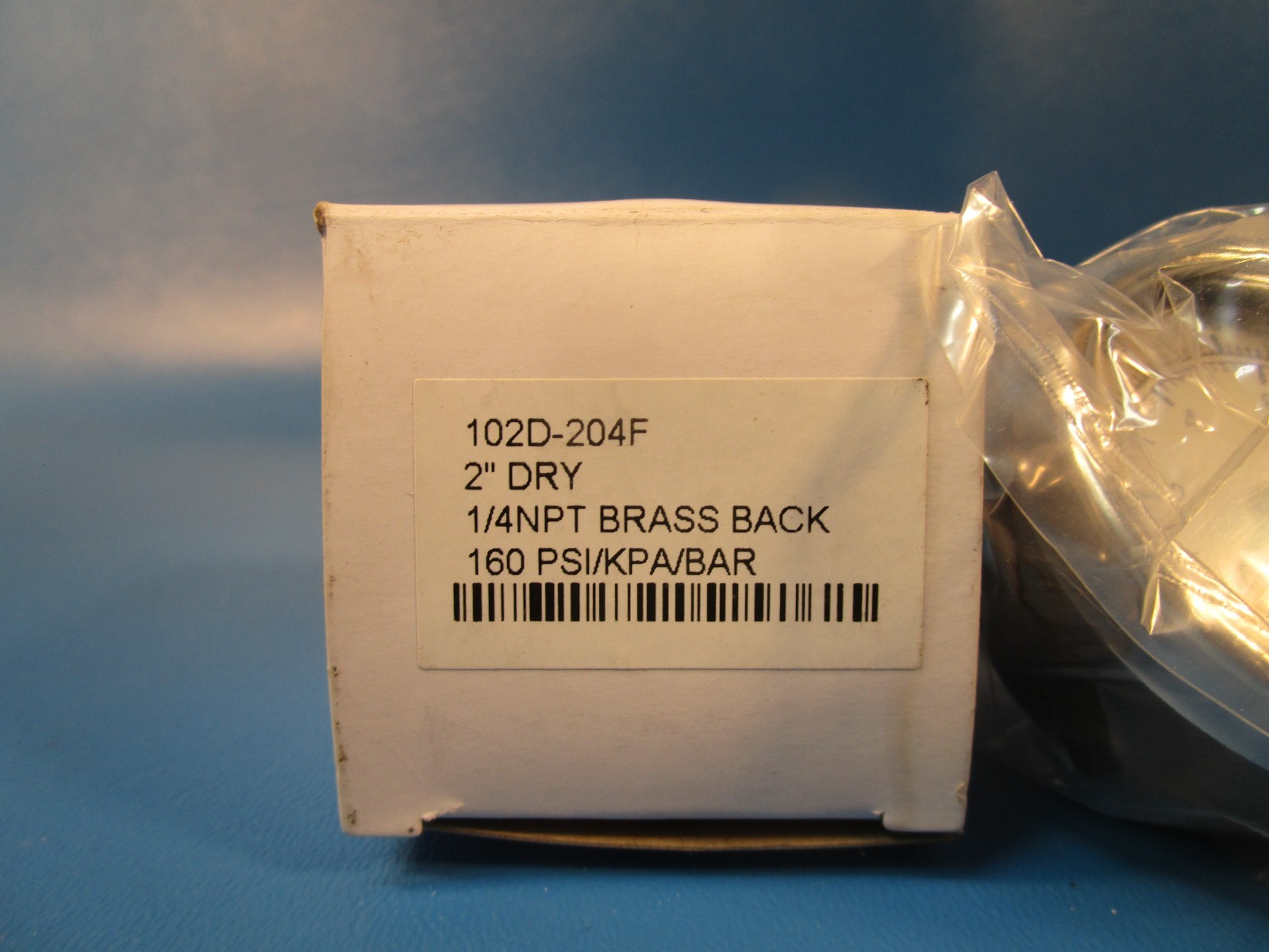 LOT OF 2 PRESSURE GAUGE 102D-204F, AIR PRESSURE, DRY FACE, 0-160 PSI, 0-10 BAR
