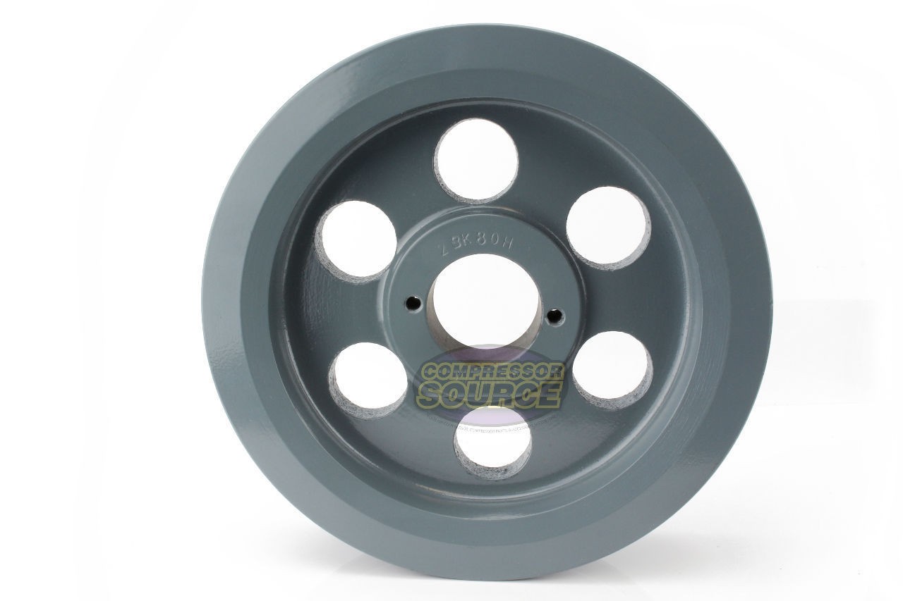 Cast Iron 7.75″ Dual Groove Pulley Belt B Section 5L with 1-1/8″ Sheave Bushing