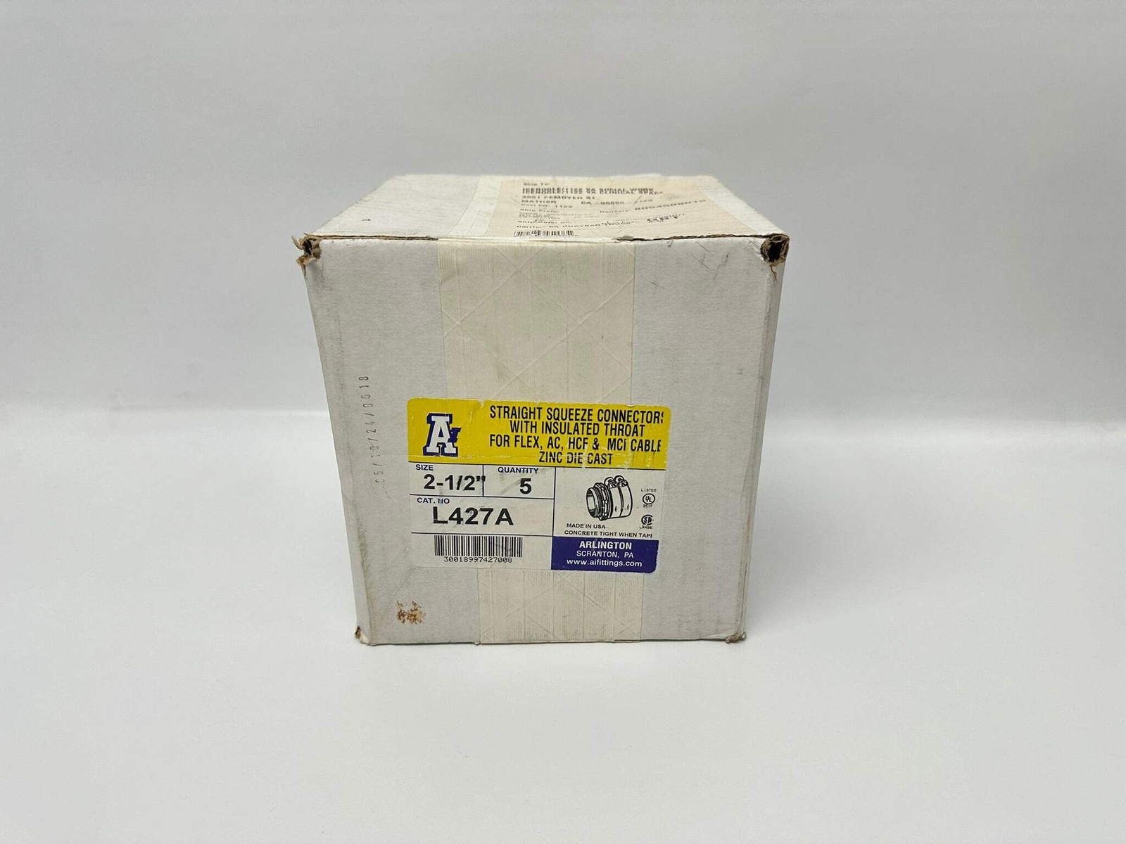 5PK Arlington L427A 2-1/2″ Zinc Squeeze Connector