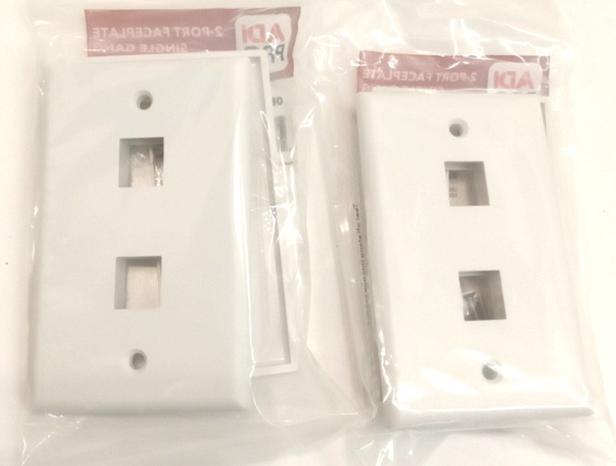 ADI Pro OE-FP2WH 2-Port Faceplate Single Gang Matte White 2-2pks / 4pcs Total