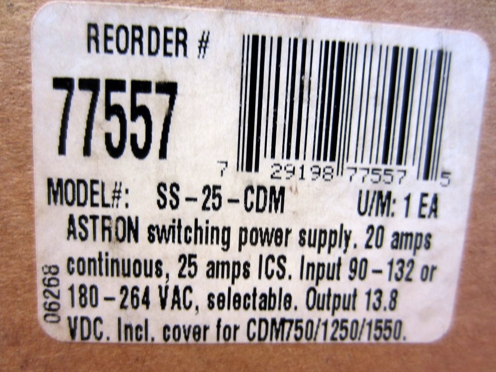 Astron SS-25CDM Power Supply SS25CDM
