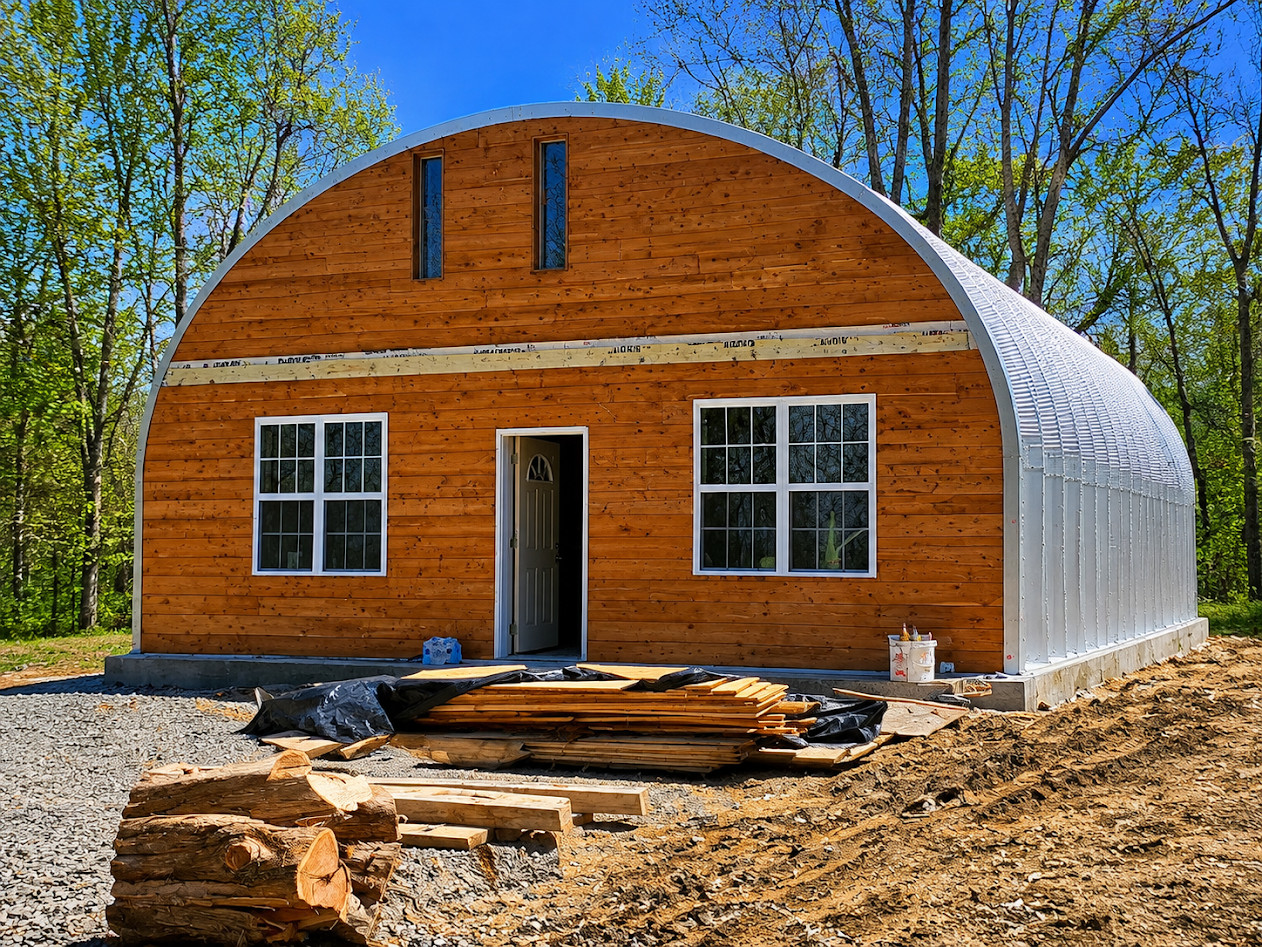 DuroSPAN S-Model 40x30x16 Steel Arch Building | Clear Span | Open Ends DIY