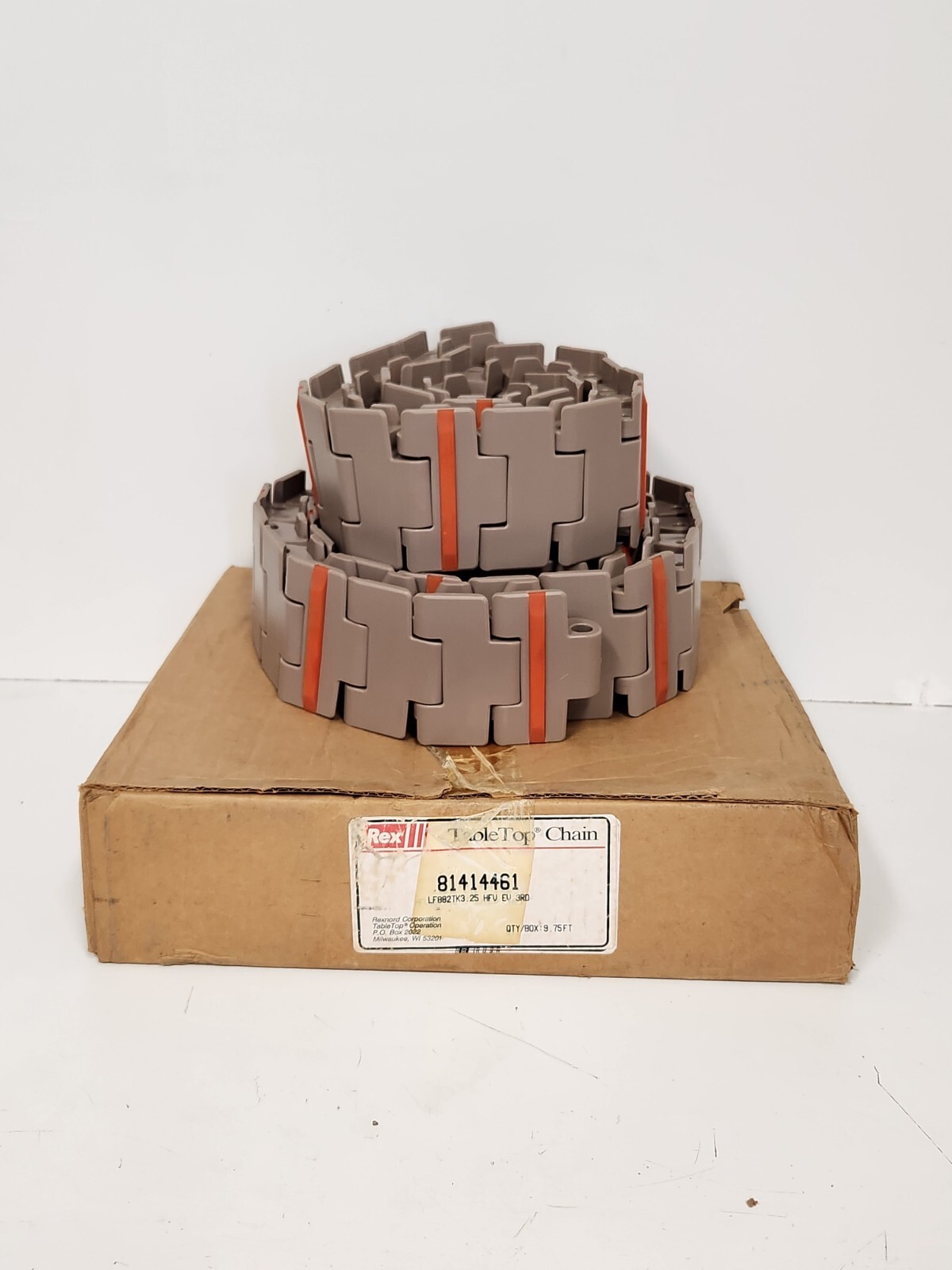 NEW OLD STOCK! REXNORD 9.75′ TABLETOP CHAIN LF882TK3.25 / 81414461
