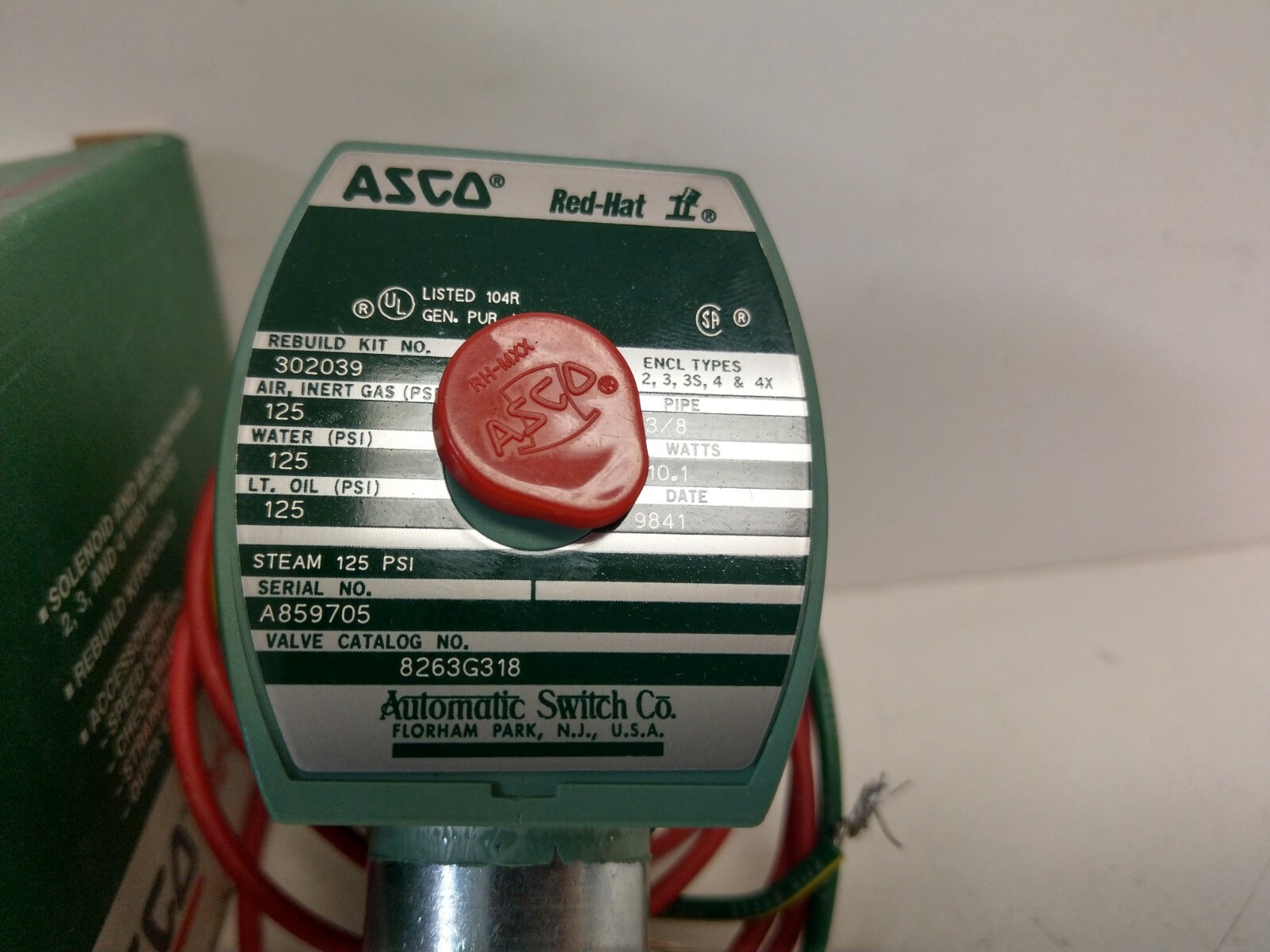 NEW IN BOX! ASCO 110/120V 3/8″ SOLENOID VALVE 8263G318