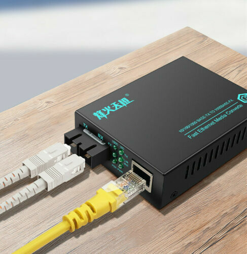 1PC Fiber optic transceiver Gigabit single-mode dual-fiber transmission 40KM