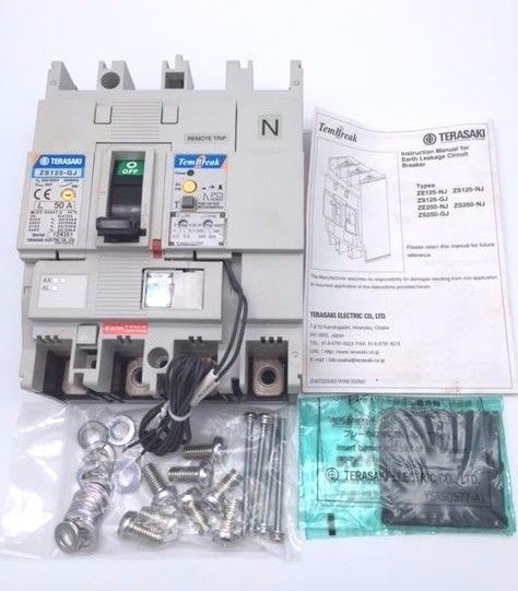 TERASAKI TemBreak ZS125-GJ 50A FC 4 Pole Circuit Breaker 36kA Rated 220-525V