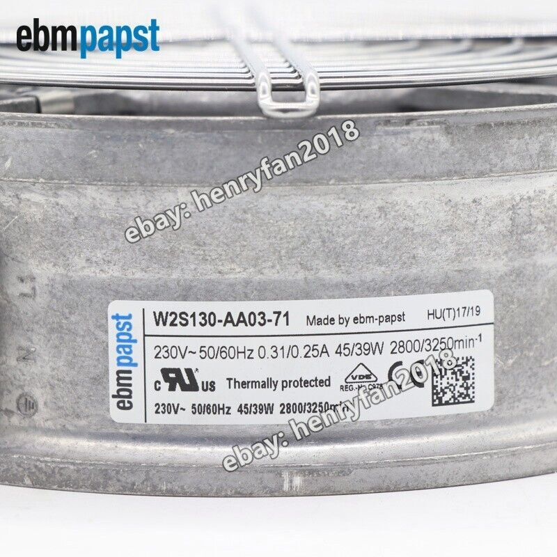 Ebmpapst W2S130-AA03-71 Axial Cooling Fan 230V 39/45W 2800/3250RPM Cabinet Fan