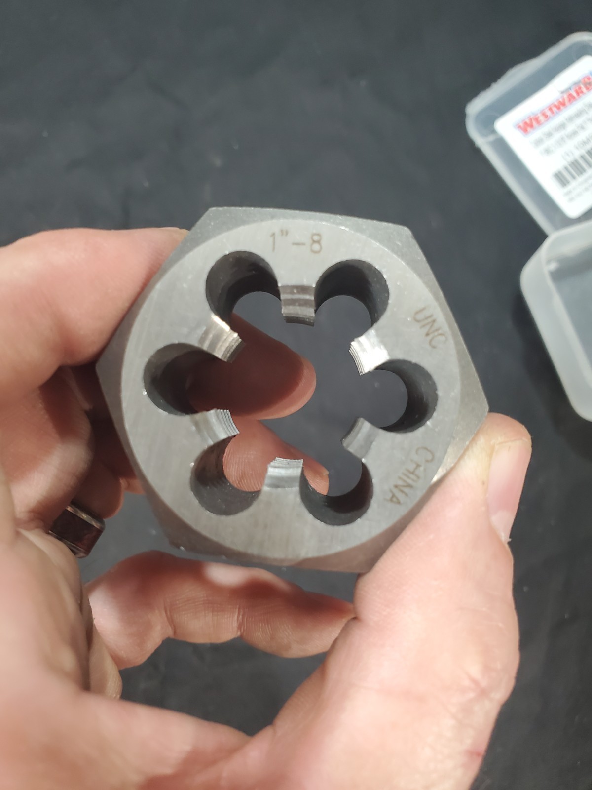 Westward 10M978 Hex Rethreading Die, Std 1In, 8 Pitch