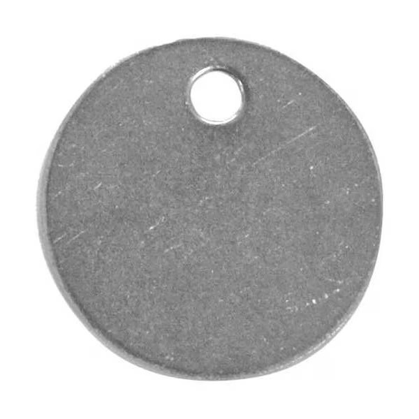 C.H. Hanson Blank Tag, Stainless Steel, 1 in H x 1 in W, 1 in Dia., Silver,