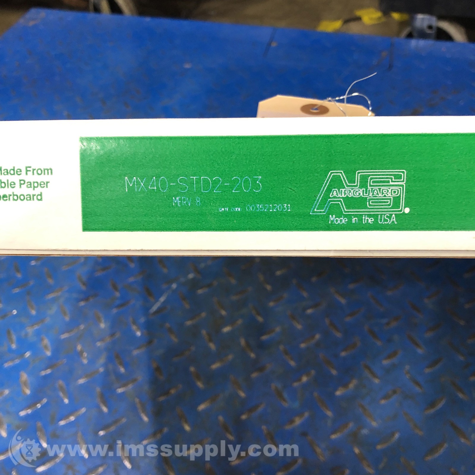 AIRGUARD MX40-STD2-203 Pleated Panel Filter 20 X 20 X 2 In FNIP