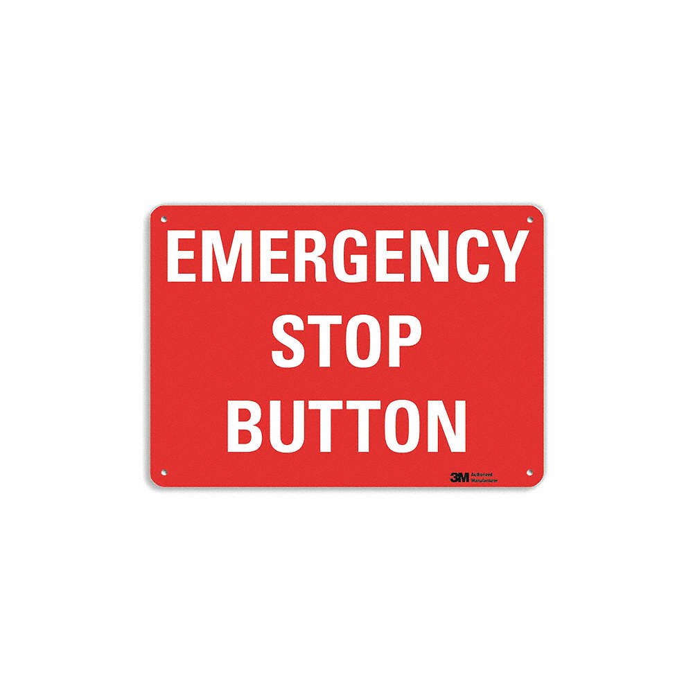 LYLE U7-1155-NA_14x10 Emergency Sign,10 in x 14 in,Aluminum 464H34