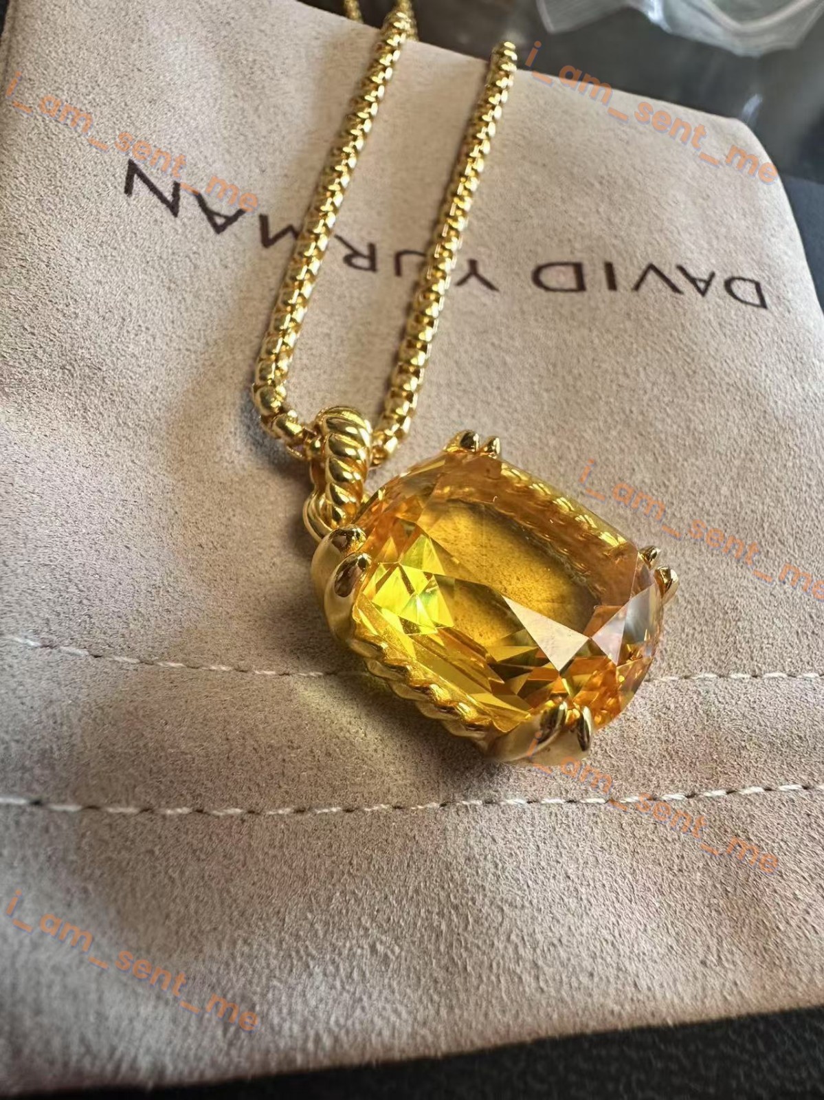 NewDAVlDYurman.Sterling*GOLD Diam.Lemon&Citrine 14mm Chatelaine