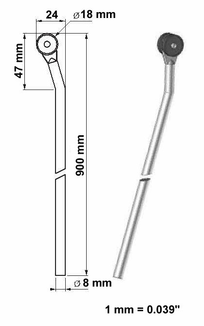Metal Round Rods (2 pcs). 900 mm long