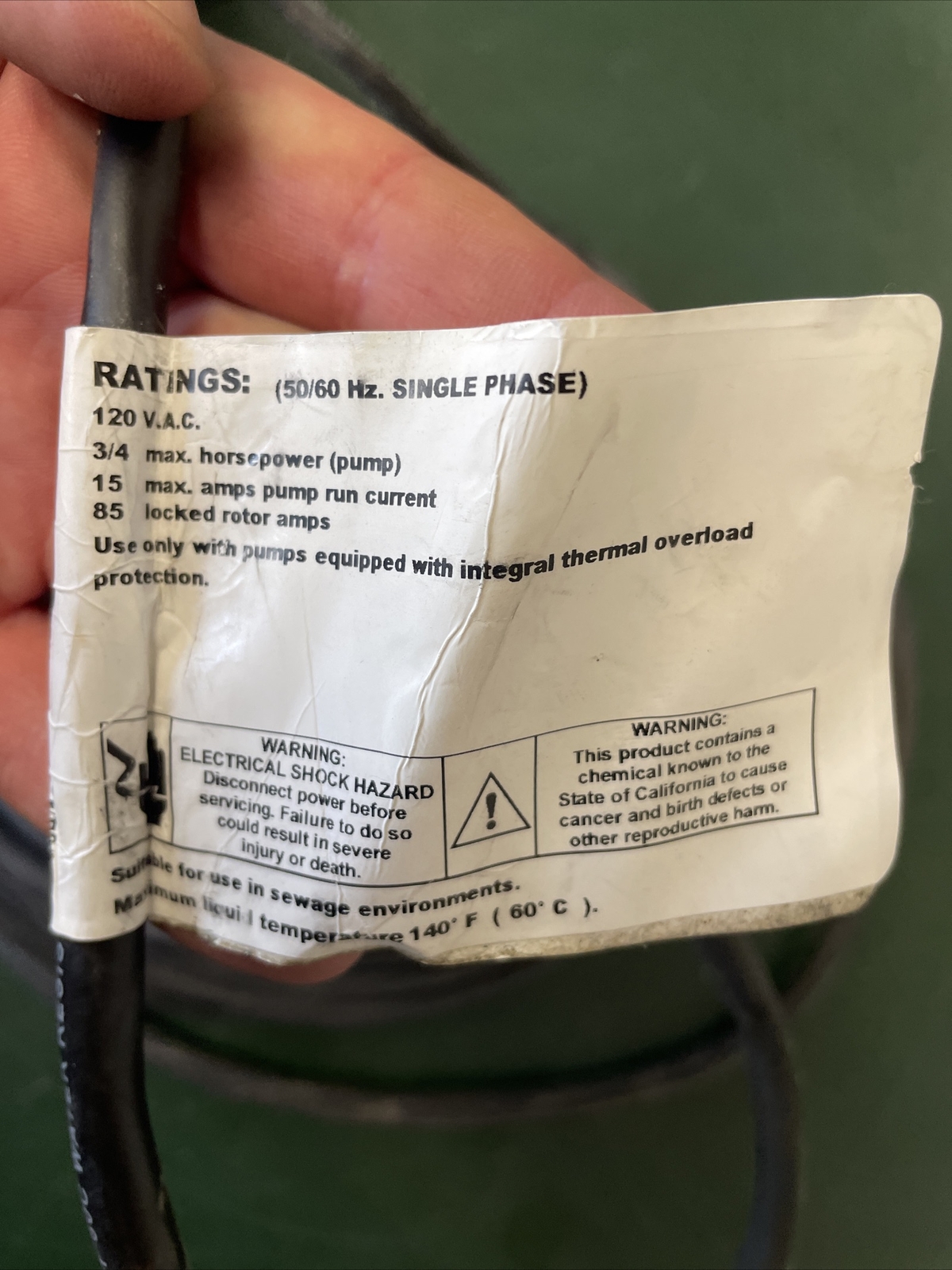 SJE Pumpmaster Plus Pump Switch 50′ 120v 1009933