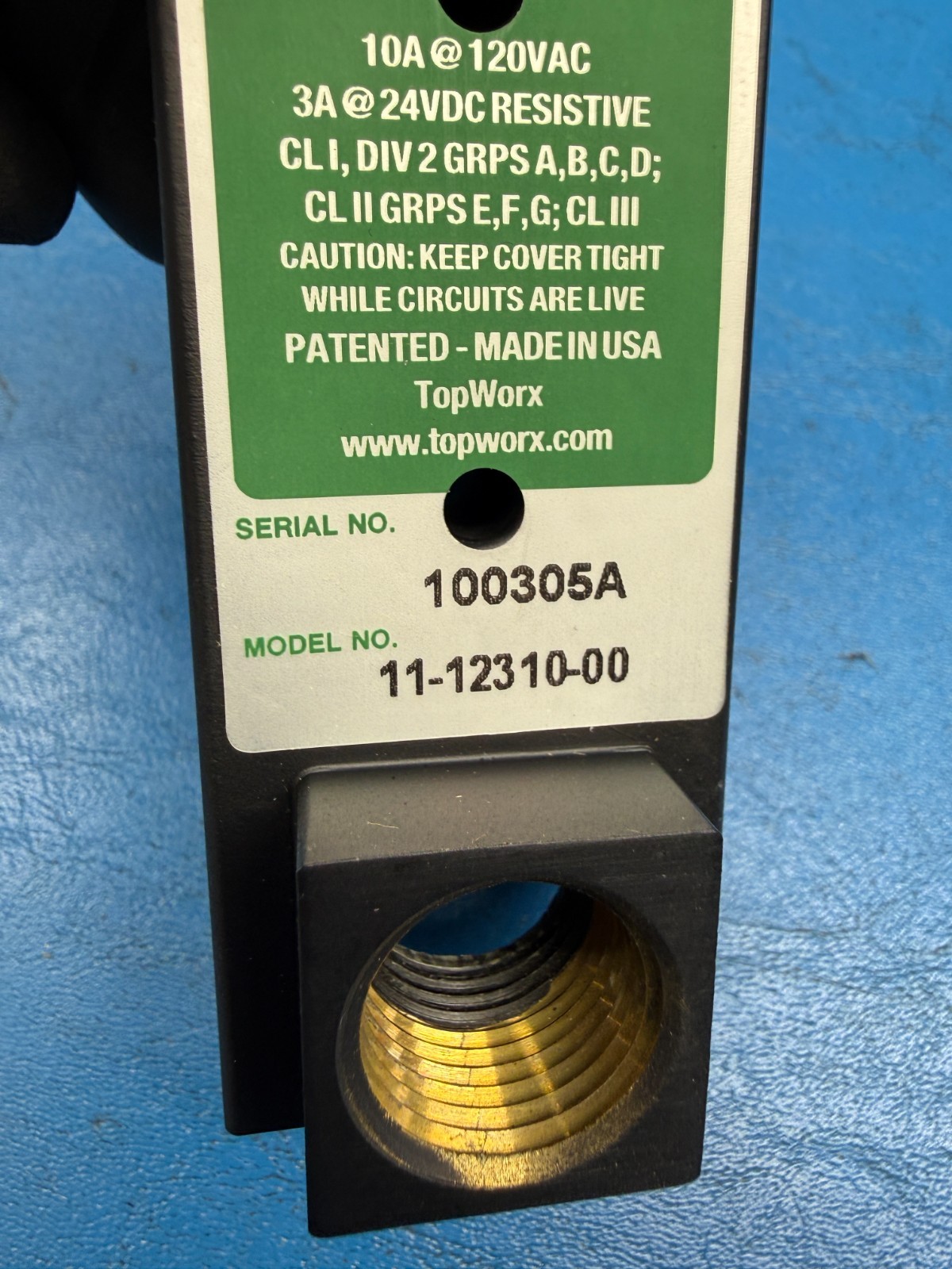 Topworx Go Switch 11-12310-00 120VAC 10Amps Leverless Limit Switch
