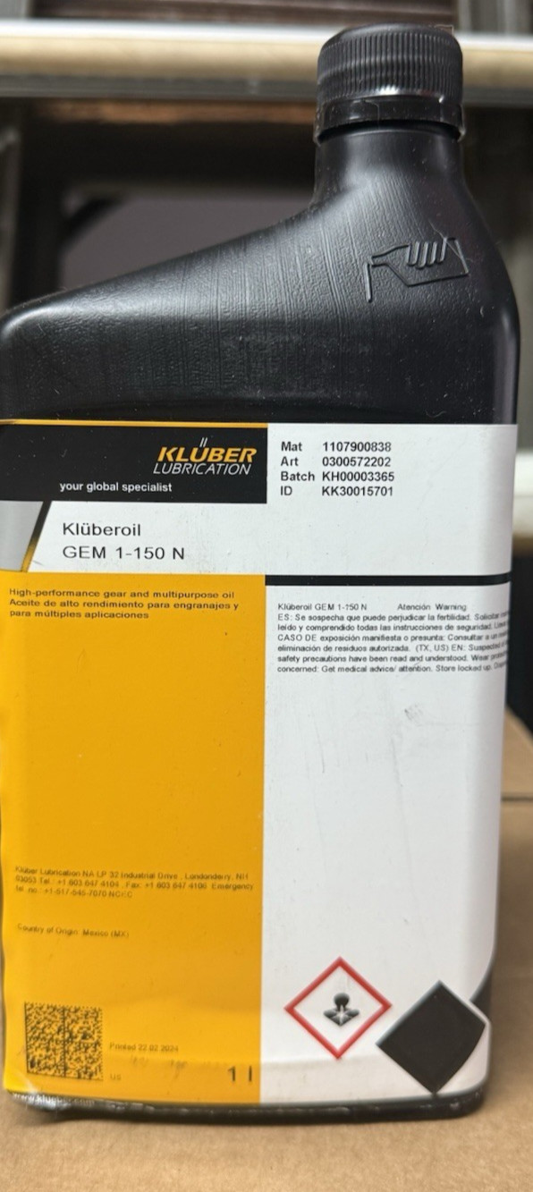 KLUBEROIL GEM 1-150 N 1LRolling Bearings-Chains-Spindles-Pumps-Guideways