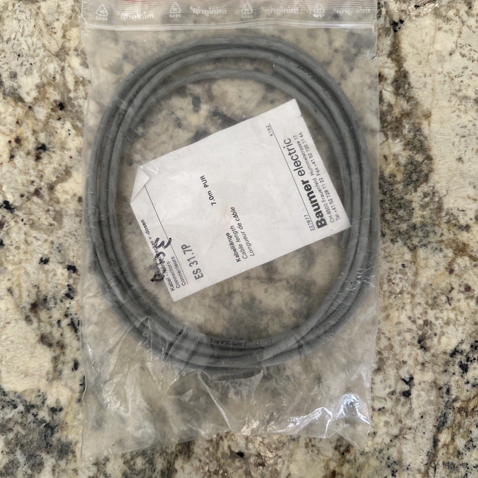 Baumer electric ES 31.7P cable 7.0m PUR NEW + FAST SHIPPING