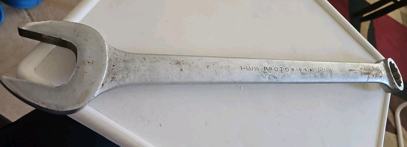 Stanley/Proto #1258 1-13/16” Open Box Wrench Used 12 Point VGC