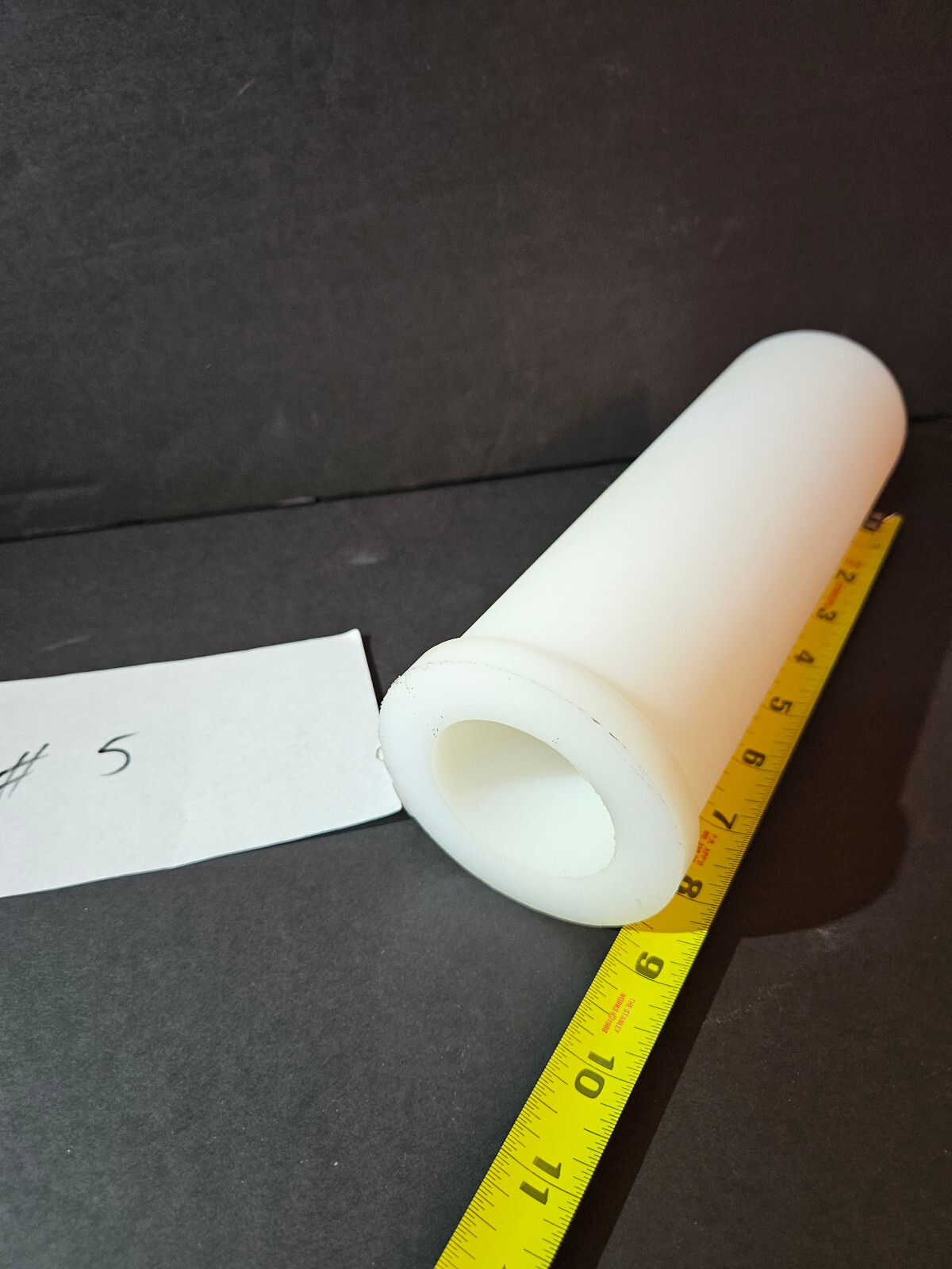 White Nylon Plastic Round Tube Cylinder Pipe Length 8 3/4″ OD 3 1/8 ID 1.9. #5
