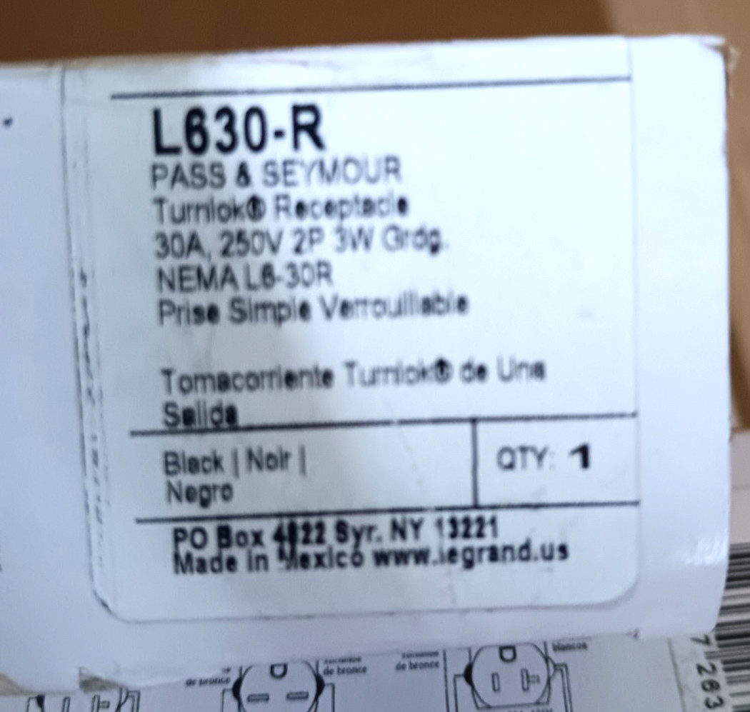 Legrand L630-R Turn Lok Receptacle Lot of 5