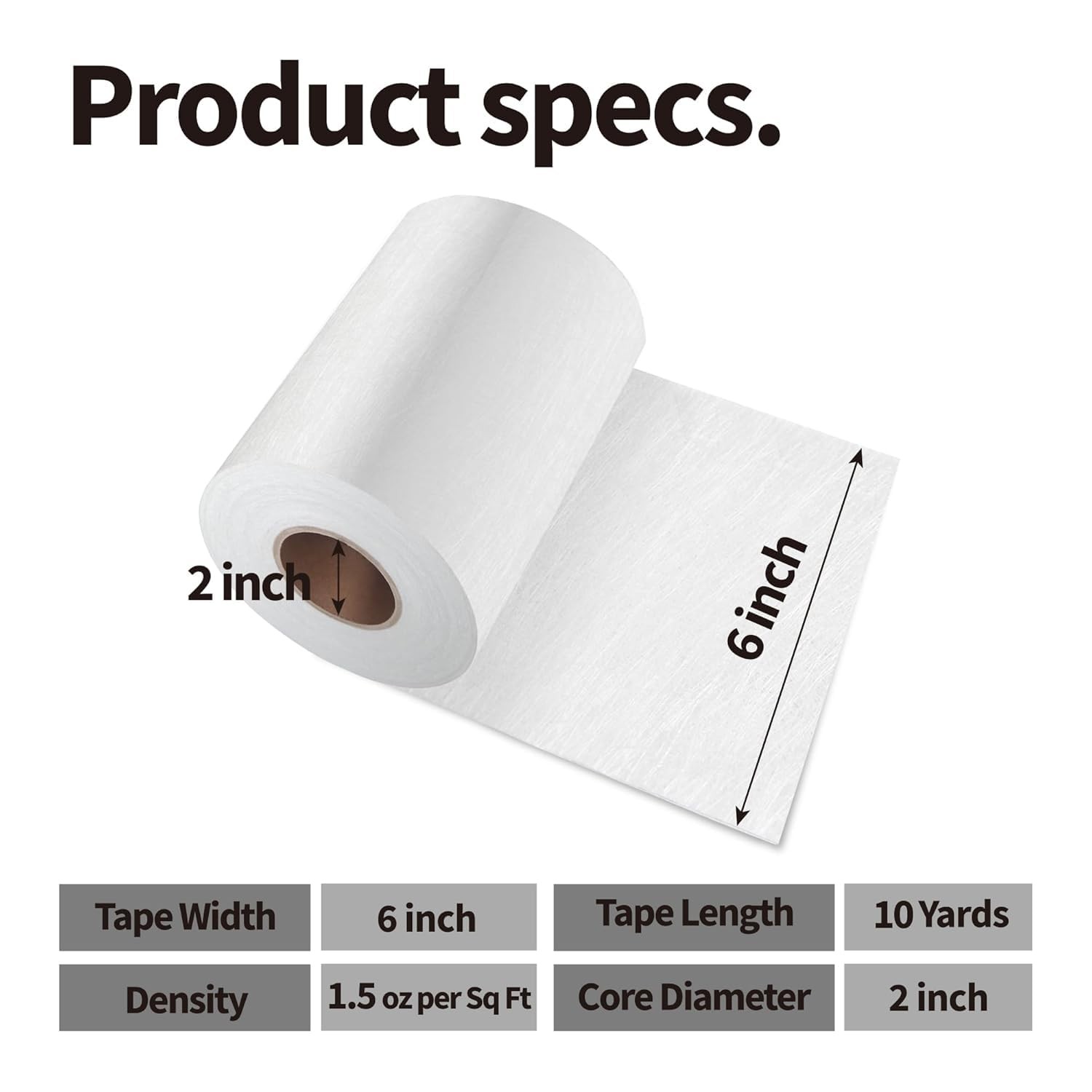 Fiberglass Mat Tape, 6″ Wide X 10 Yds, 1.5 Oz Fiberglass Chopped Strand Mat Tape