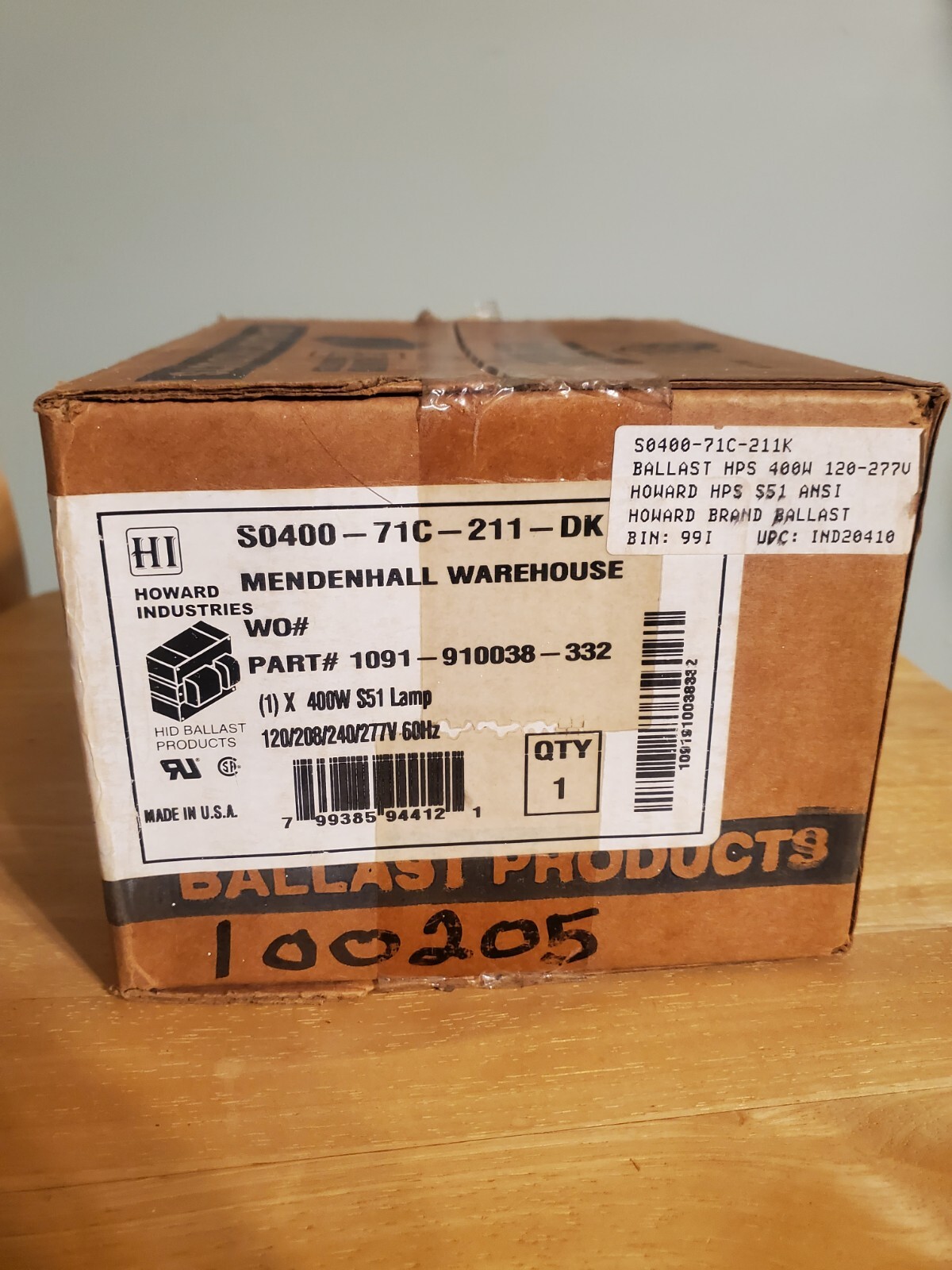 (NEW) HOWARD INDUSTRIES S0400-71C-211-K BALLAST KIT, 120/208/240/277V, 60 HZ