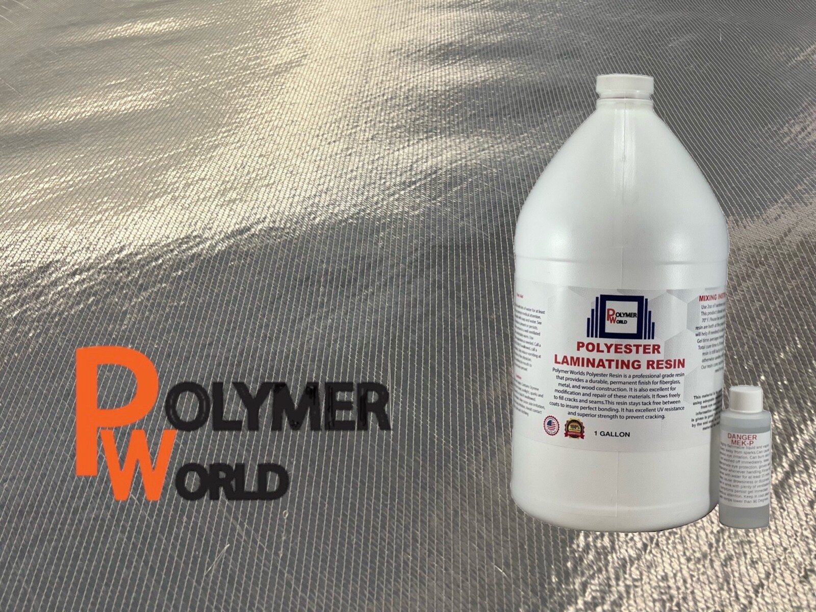 Fiberglass Repair Kit 1 Gal of Polyester Resin 1708x38x10 Yard Biaxial Cloth