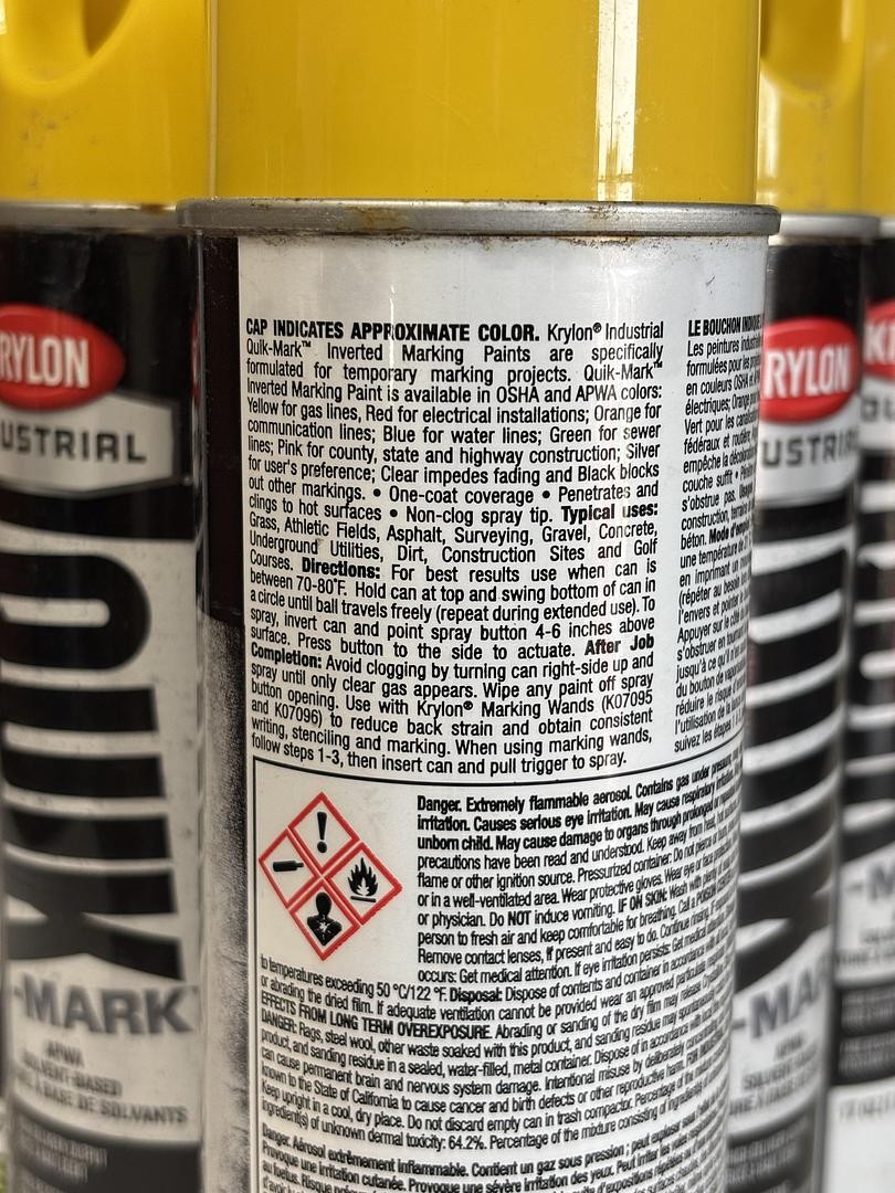 (Lot of 5) Krylon Quik Mark A03823007 APWA Safety Yellow 17oz GHA-SS2