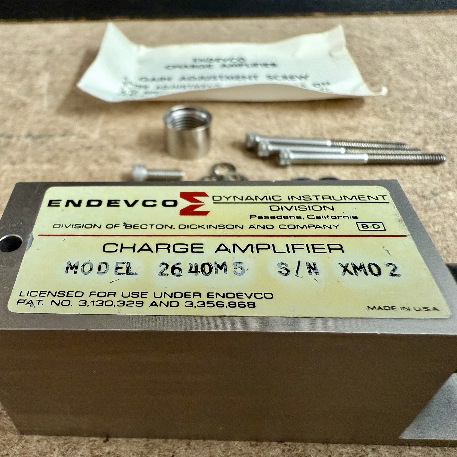 Endevco Charge Amplifier 2640 New NOS Vintage Becton Dickinson Test Equipment