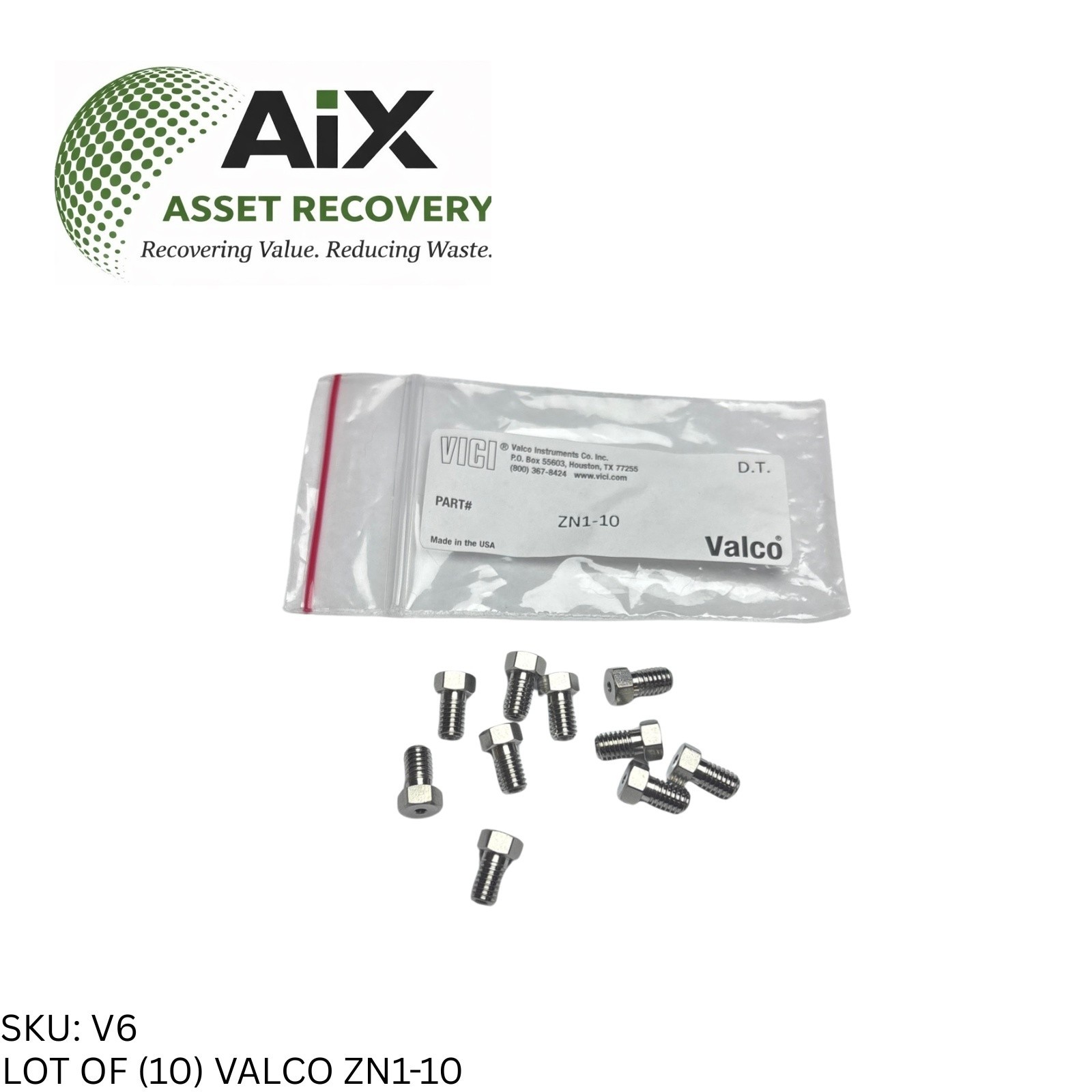 Lot of 10 Valco ZN1-10 OEM Genuine Replacement Industrial Part High Quality