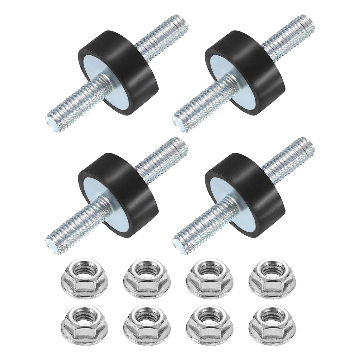 4Pcs M6 X 18Mm Rubber Mounts, 8 X 20Mm Cylindrical anti Vibration Isolator Studs