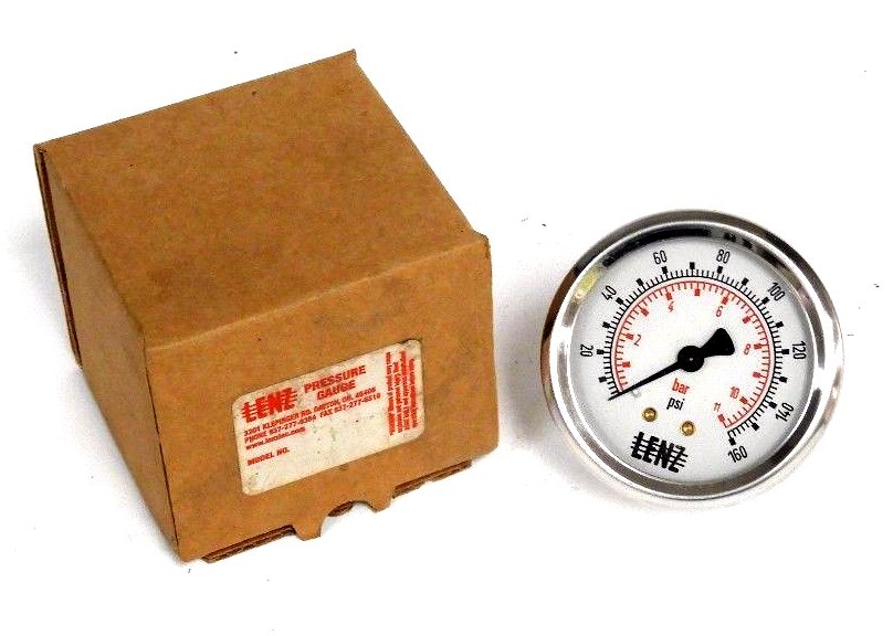 NIB LENZ 1 1/4″ PRESSURE GAUGE 0-160 PSI