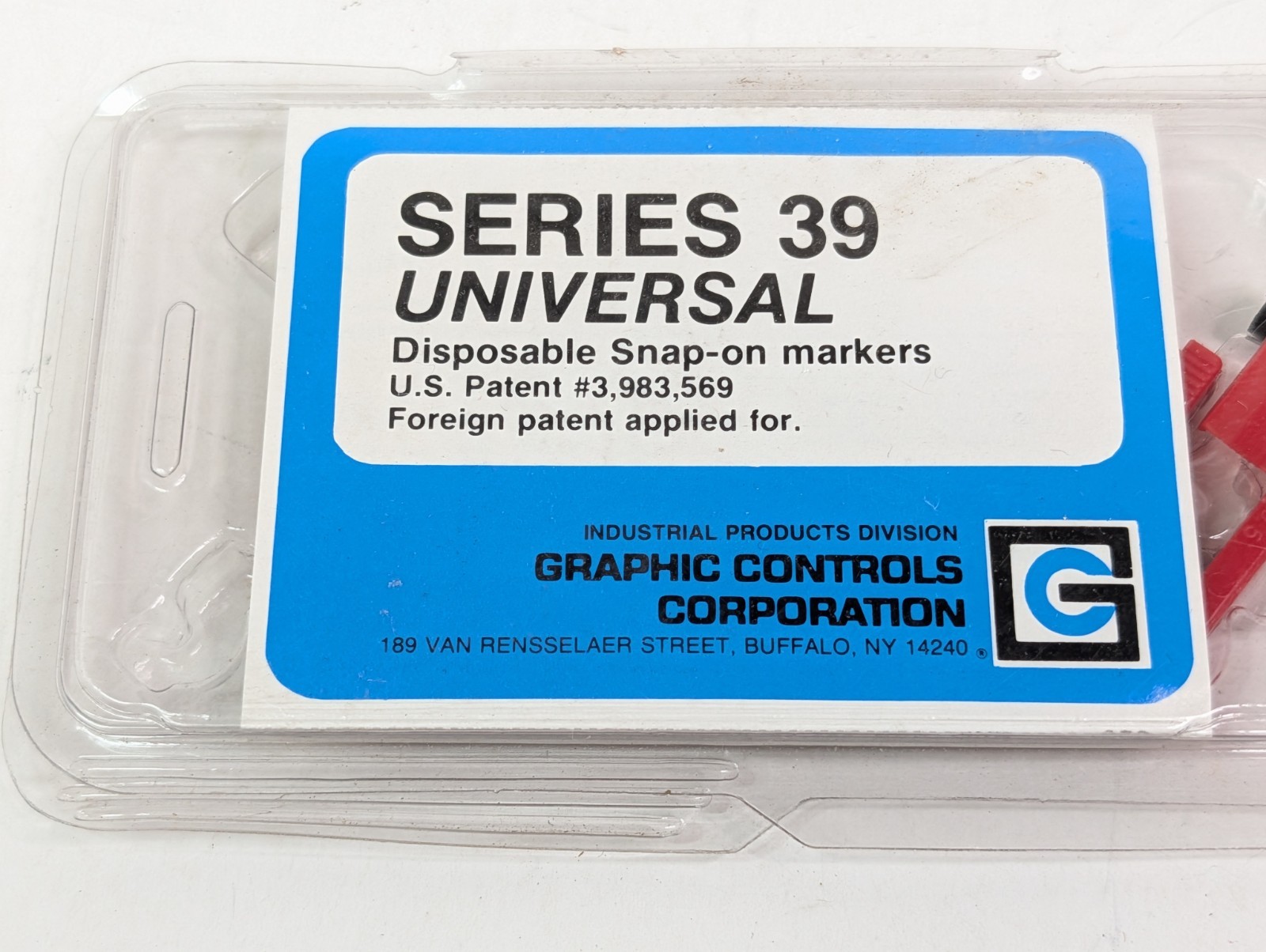Graphic Controls Series 39 Disposable Snap-on Markers 82-39-0206-06 Red New