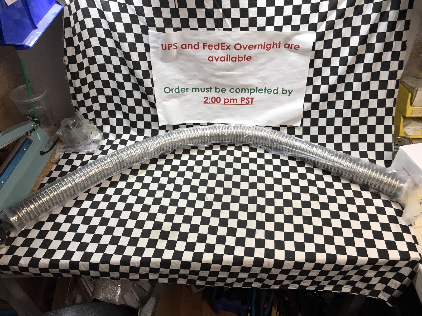 A&N Bellows Vaccum Flexible Hose Medium Wall NW40 x 44″ long, SS, KF-40FH-44,