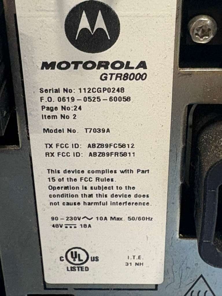 *LOT OF 2* Motorola GTR8000 Repeater Base Radio Chassis Part T7039A
