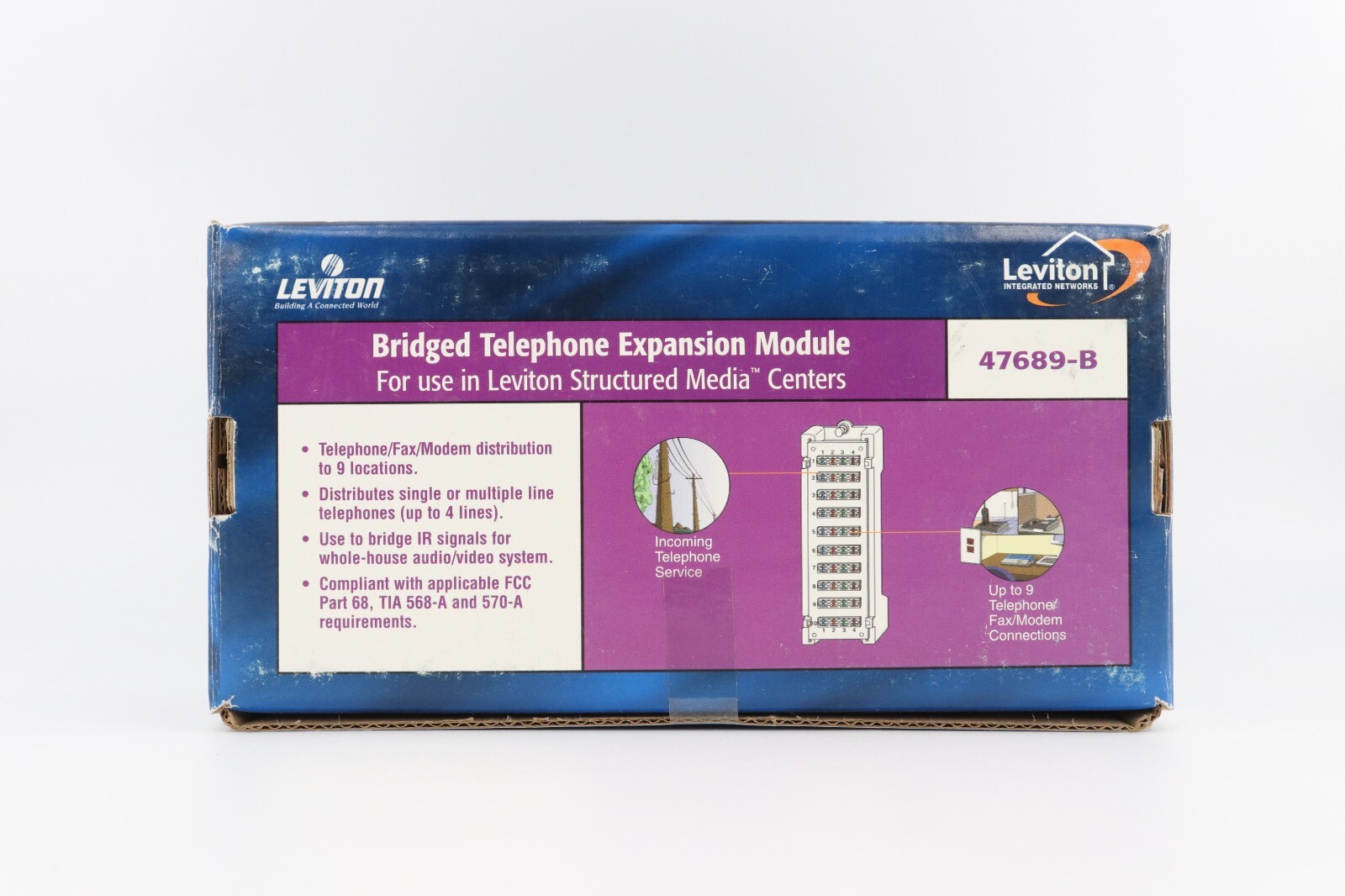 LEVITON 47689-B STRUCTURED MEDIA CENTER BRIDGED TELEPHONE EXPANSION MODULE