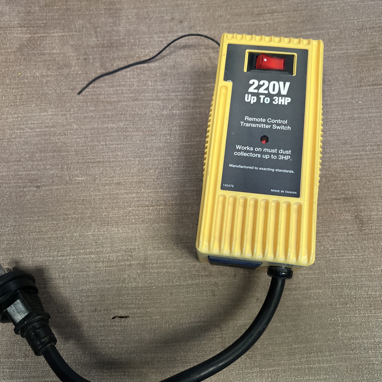 220V Remote Control Transmitter Switch (No Remote) For Dust Collectors Up To 3HP
