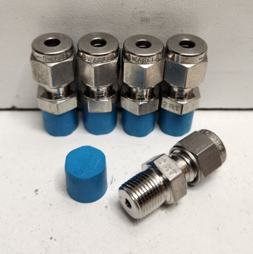LOT OF 5 NEW OLD STOCK! SWAGELOK 1/8″ TUBE X 1/8″ NPT MALE ADAPTERS SS-200-1-2