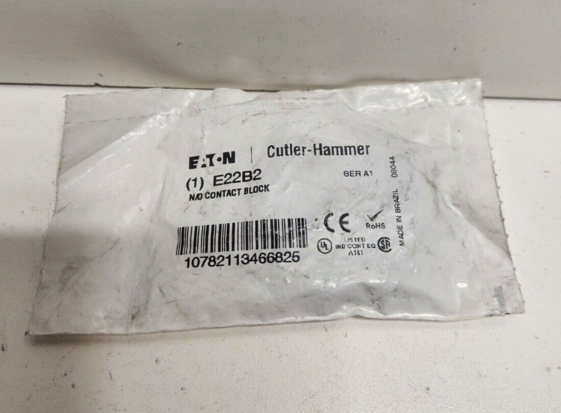 NEW IN BAG! EATON CUTLER-HAMMER SER.A1 10A 600V N.O. CONTACT BLOCK E22B2