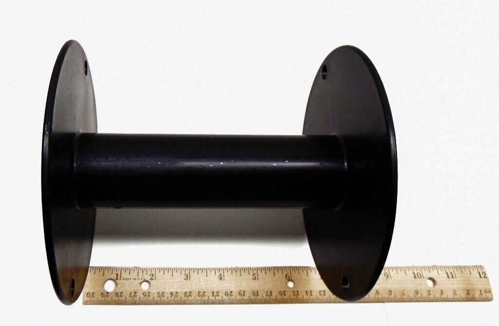 One (1) Large Empty Black Plastic Spool for Chain Cable Wire Paracord 6.75″ Tall
