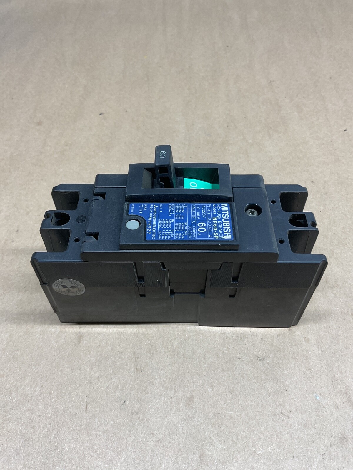 MITSUBISHI NF60-SP NO-FUSE CIRCUIT BREAKER 60A 2P 600V #4002PT139