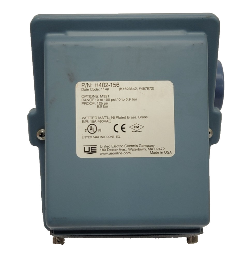 H402-156 UE Controls Model H402 Pressure Switch