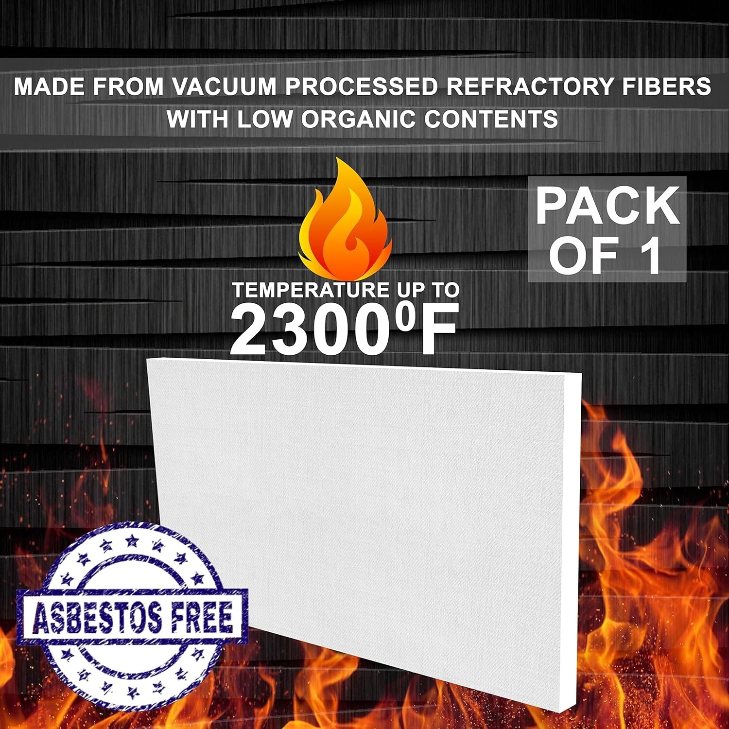 Ceramic Fiber Insulation Board (2300F) (1″ X 12″ X 24″) Thermal Insulation