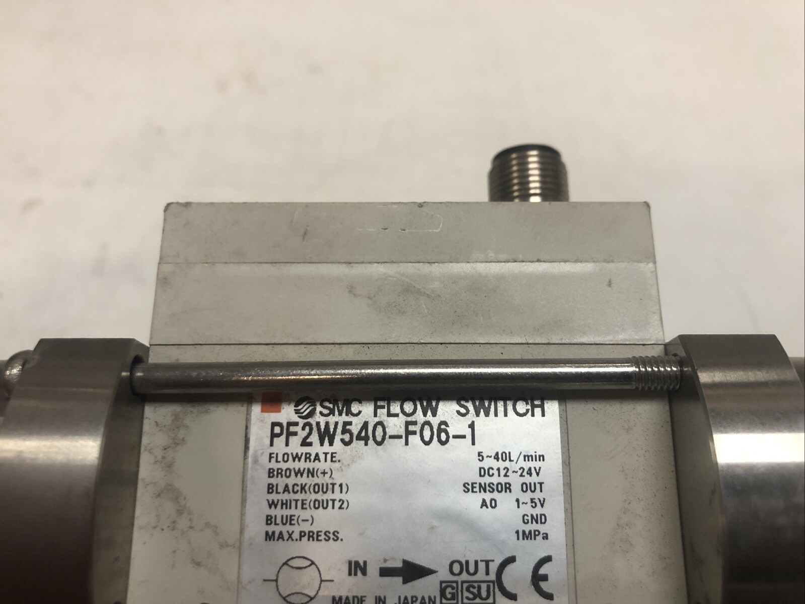 1 Used SMC PD2W540-F06-1 Flow Switch For Water, Flowrate 5-40L/min