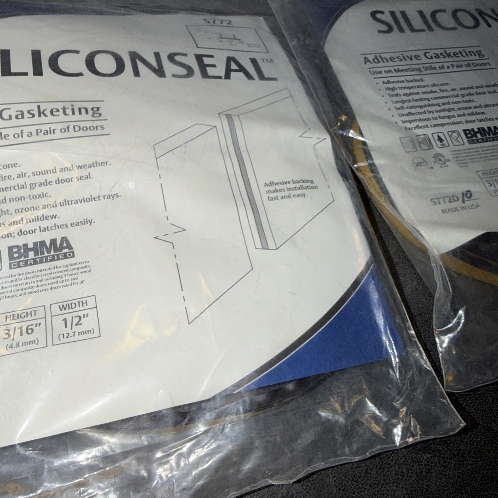 Assa Abloy Pemko S772 Siliconseal Adhesive Gasketing Door Frame Seals LOT OF 2